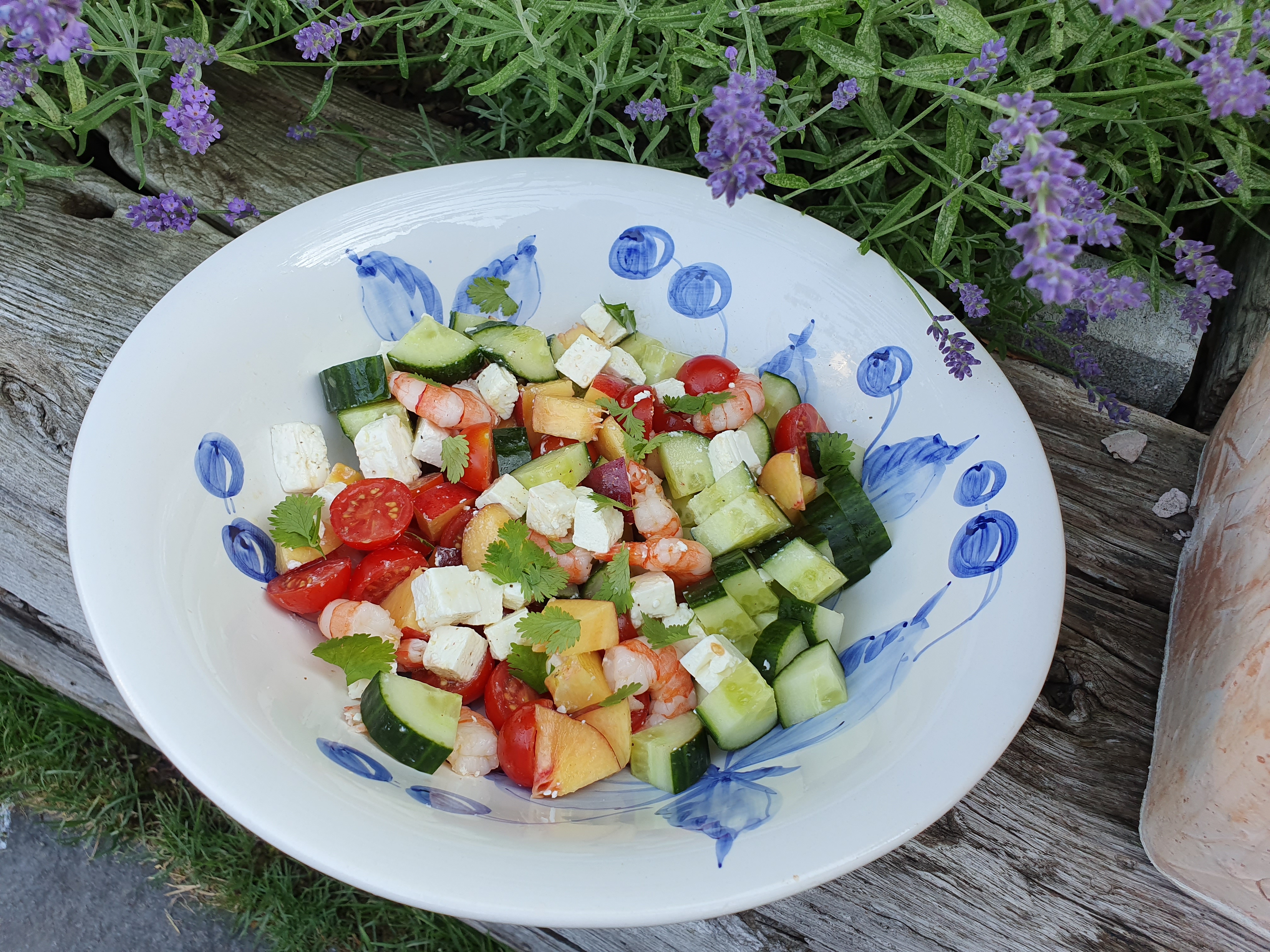 Salade de crevettes à la feta Salade crevettes et feta